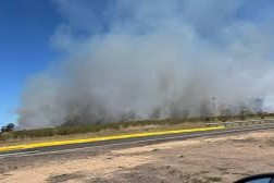 Incendio en campo de San Carlos