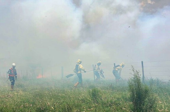 incendio cerca de Montes del Plata