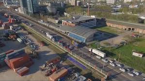 obras del viaducto vía del Ferrocarril Central