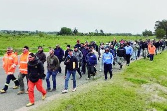 obreros sunca durazno