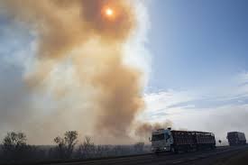 presencia de humo sobre Uruguay